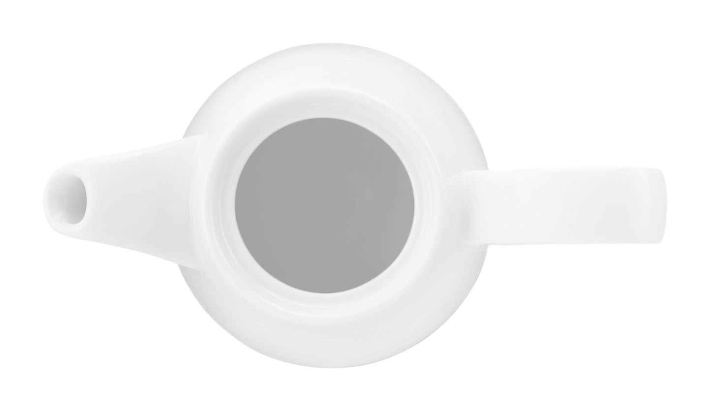 Weiße Kaffeekanne auf weißem Hintergrund