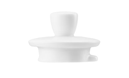 Weiße Porzellan-Butterdose mit Deckel