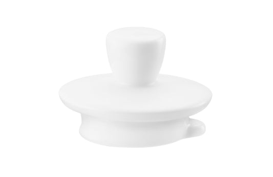 Weiße Porzellan-Butterdose mit Deckel