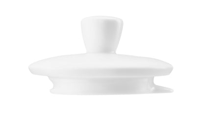 Weiße Porzellan-Schale mit Deckel