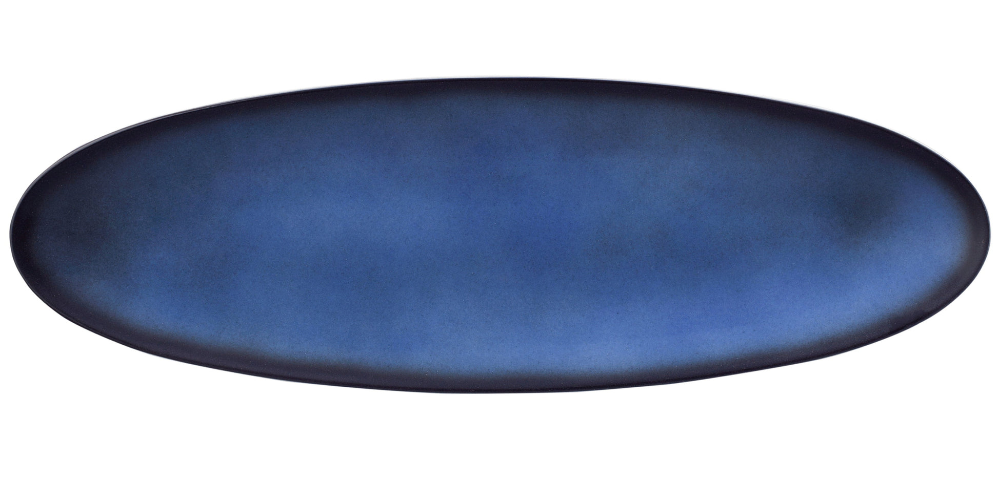 Blauer, ovaler Gastro-Teller, leer