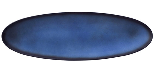 Blauer, ovaler Gastro-Teller, leer