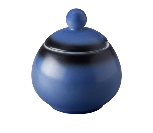 Blaue Zuckerdose mit Deckel