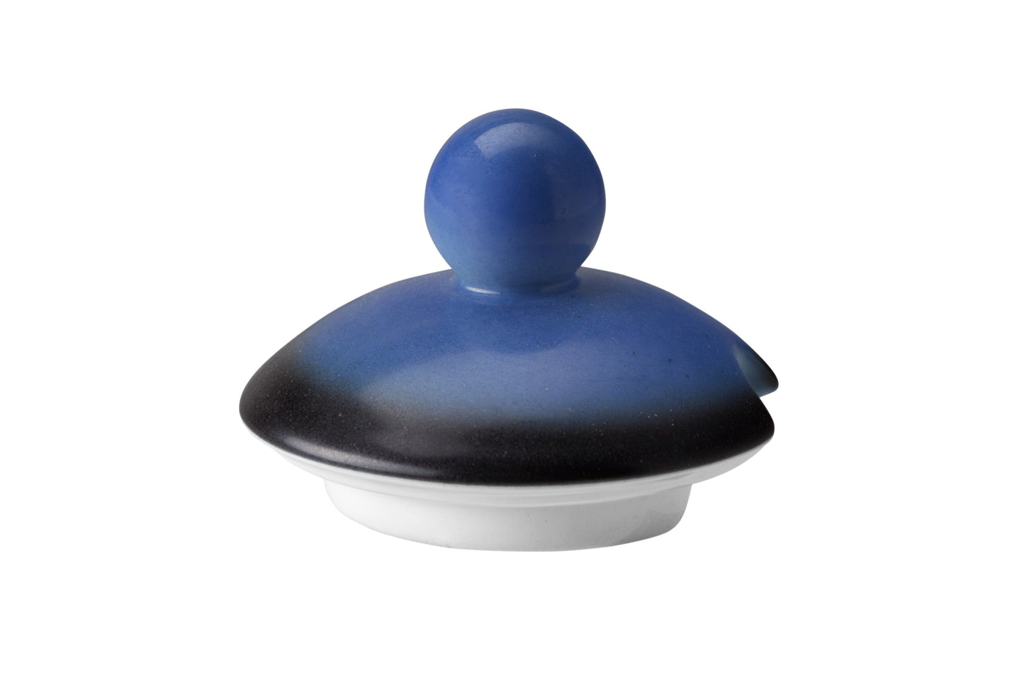 Keramikdeckel für Gastronomiegeschirr, blau.