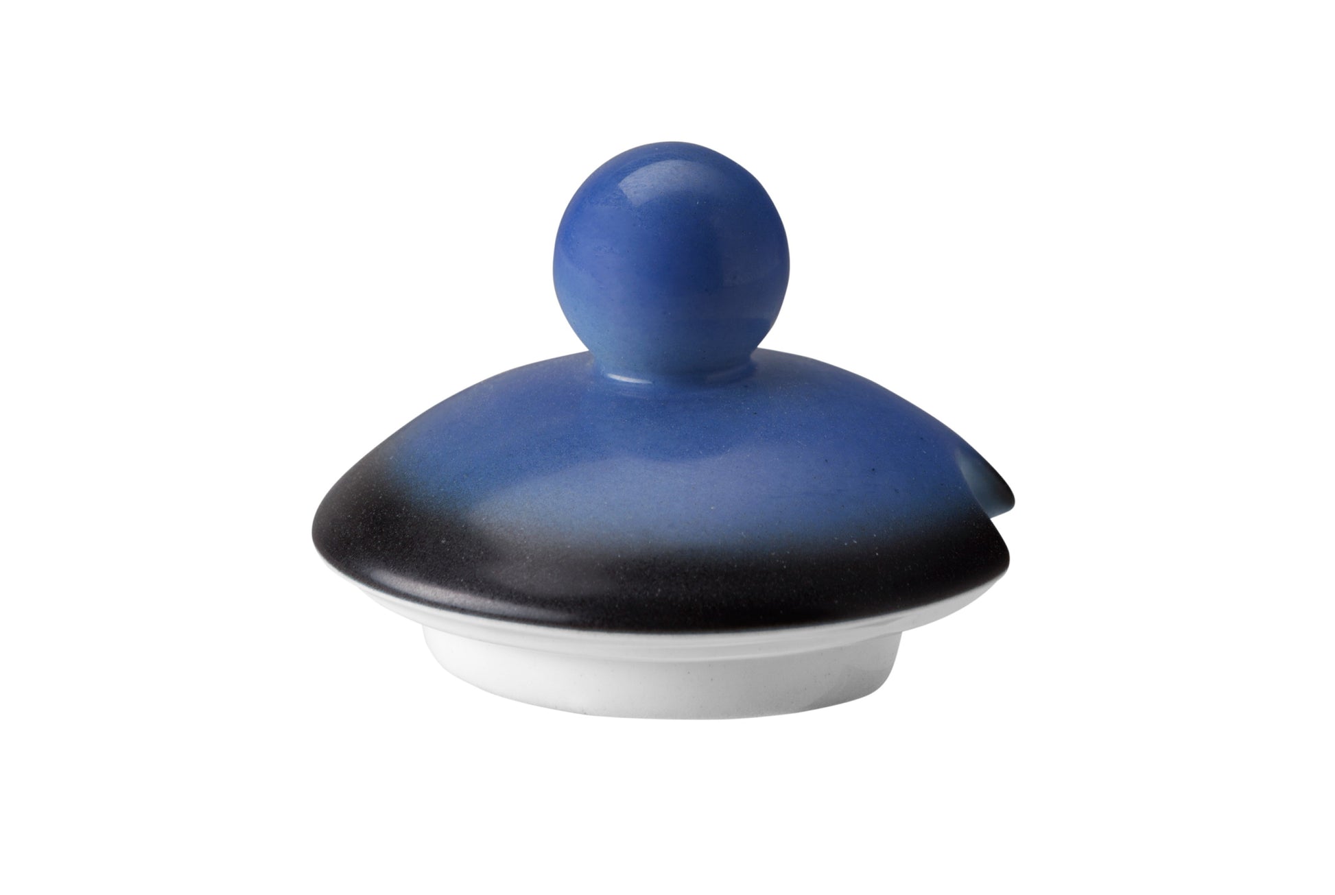 Keramikdeckel für Gastronomiegeschirr, blau.