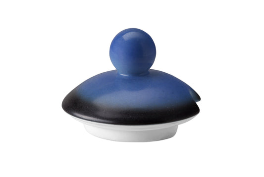 Keramikdeckel für Gastronomiegeschirr, blau.