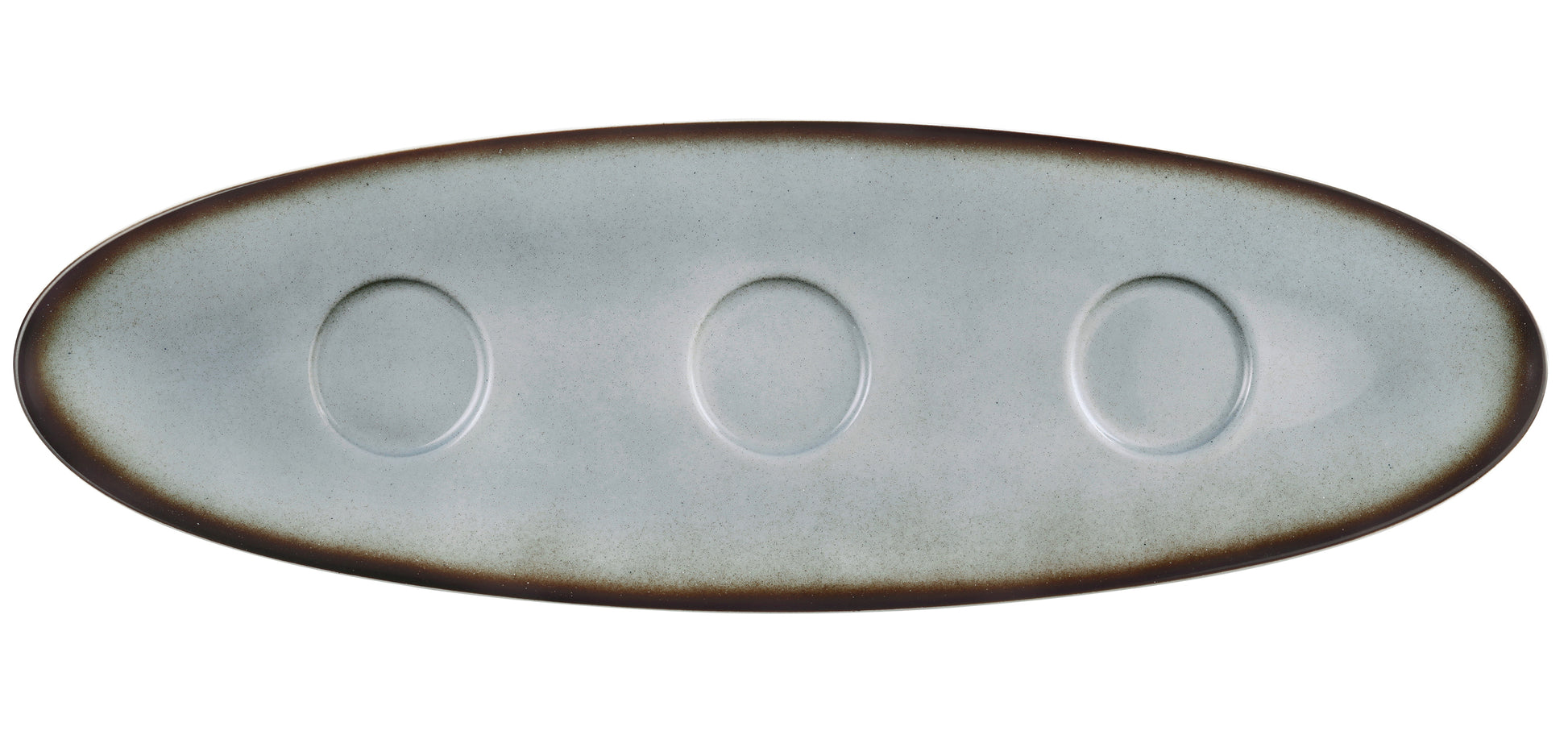 Ovaler, leerer Gastro-Teller, grau.