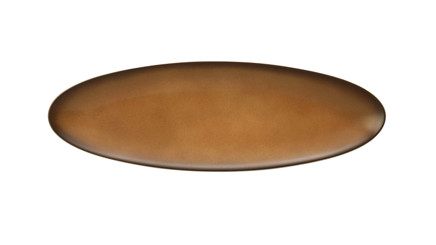 Leere braune Servierplatte