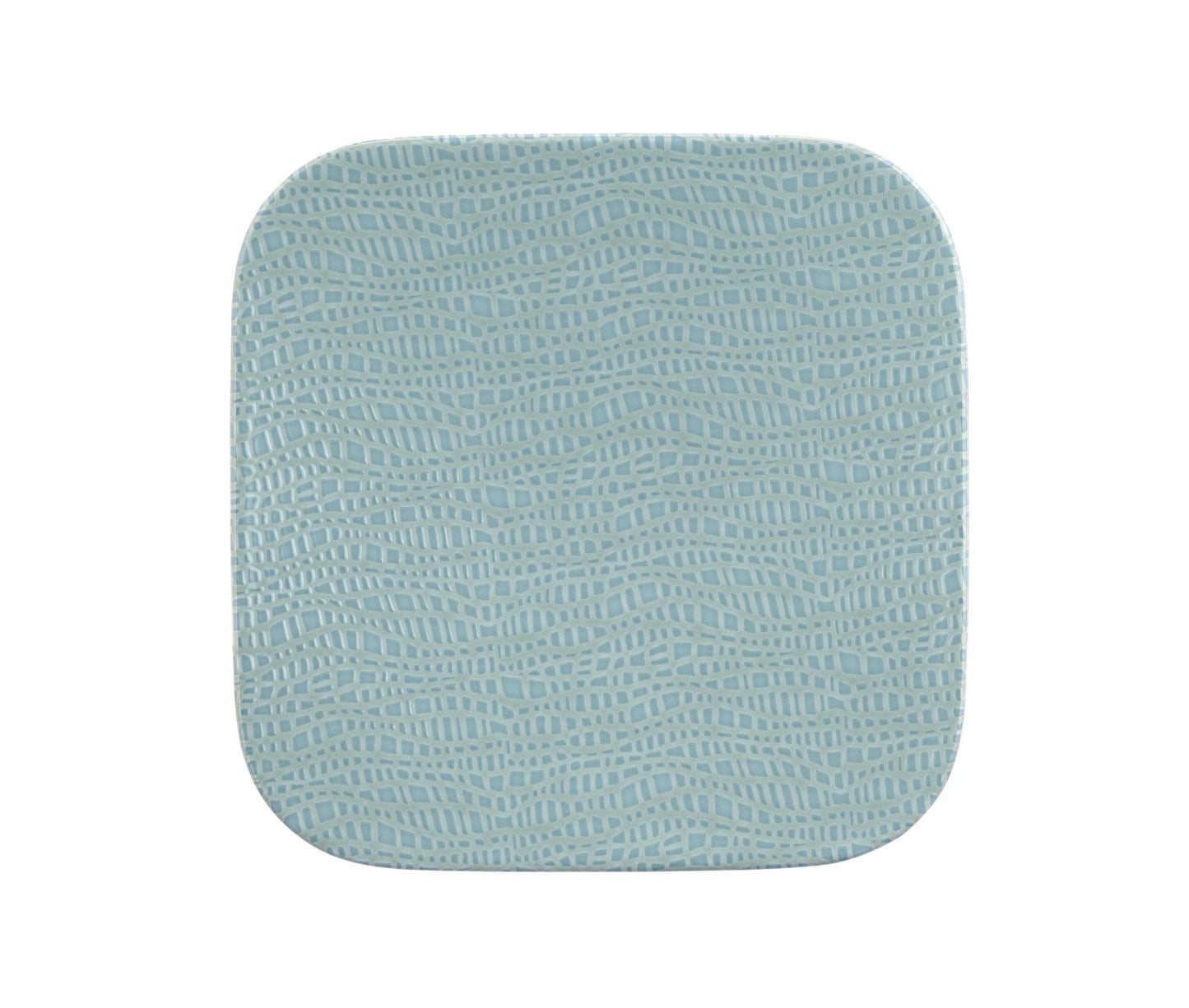 Blaue, gemusterte Servierplatte