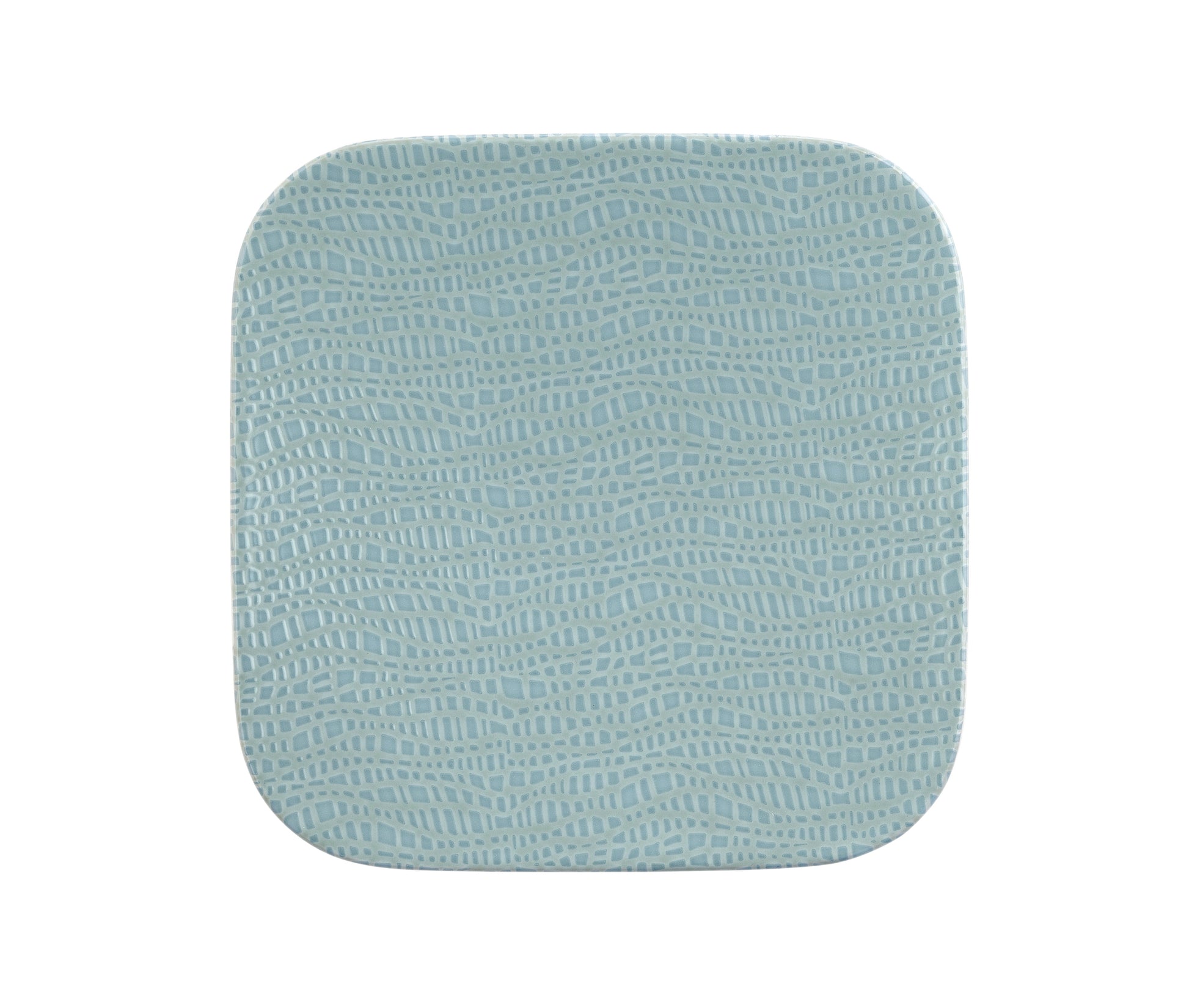 Blaue, gemusterte Servierplatte