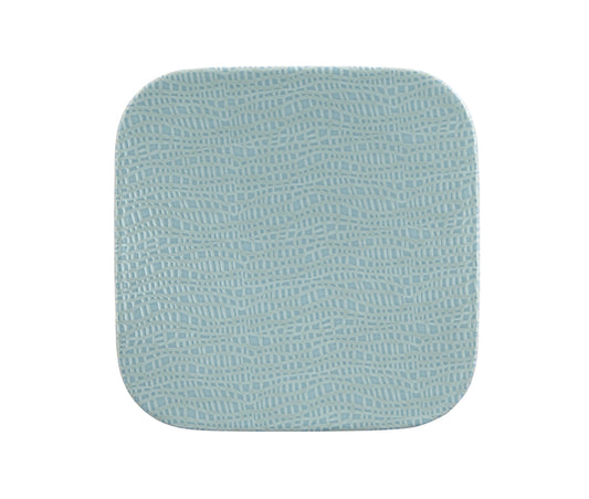 Blaue, gemusterte Servierplatte