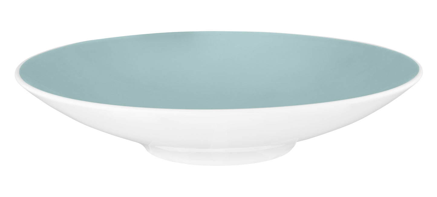 Weiße Schale mit blauem Innenrand