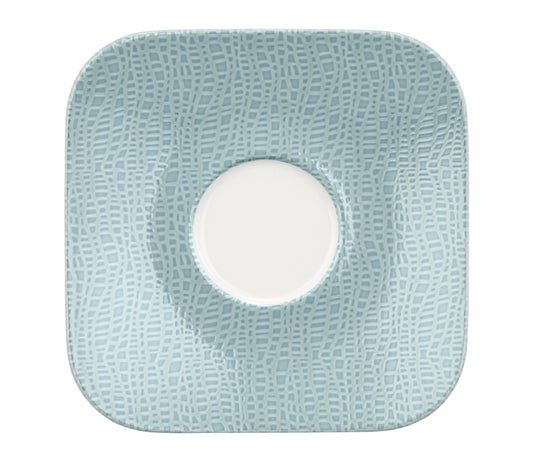 Blaue quadratische Servierplatte mit Muster