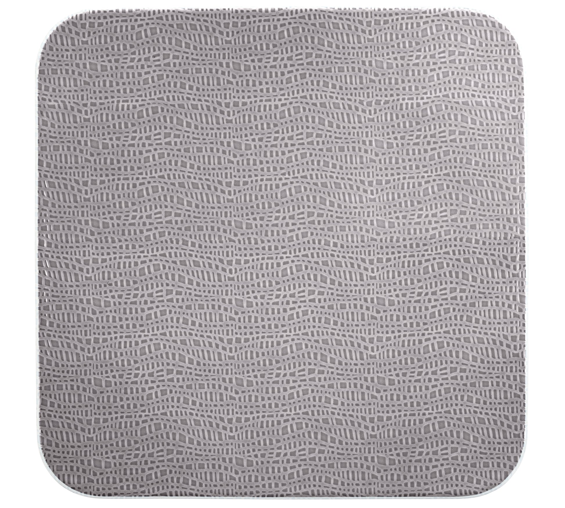 Graues Tablett mit Muster.