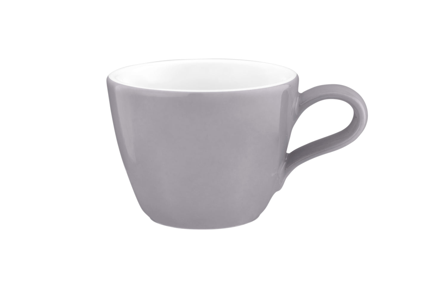 Weiße Kaffeetasse auf weißem Hintergrund