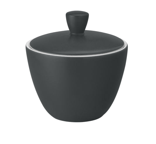 Schwarze Zuckerdose mit Deckel