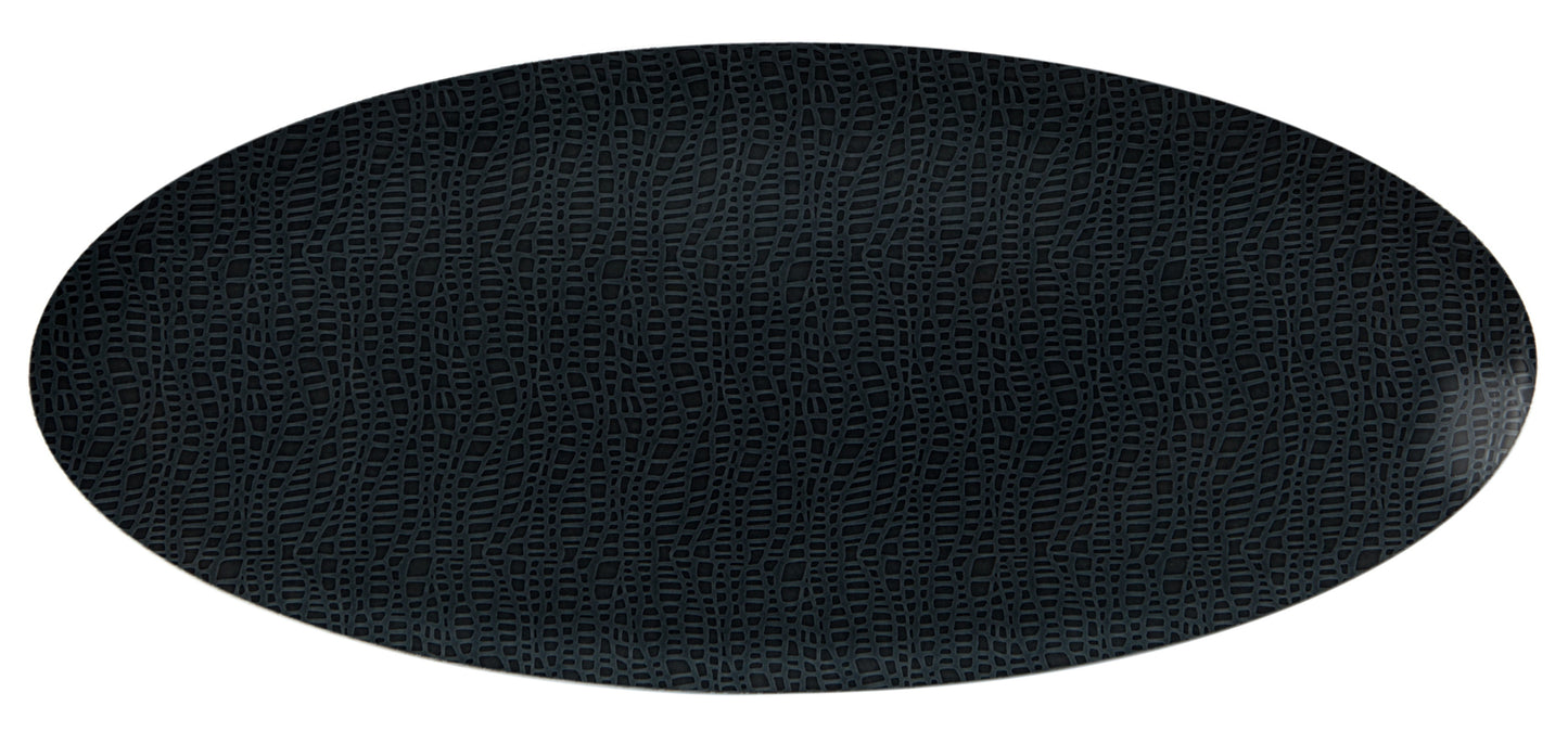 Schwarzer, leerer Gastro-Teller, oval