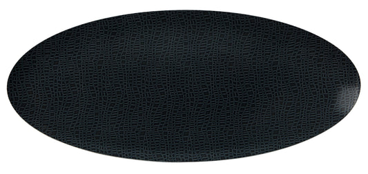 Schwarzer, leerer Gastro-Teller, oval
