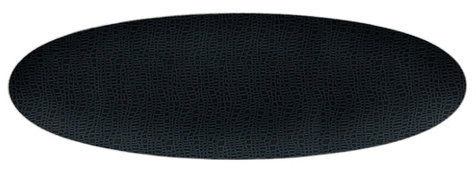 Schwarze ovale Tischunterlage