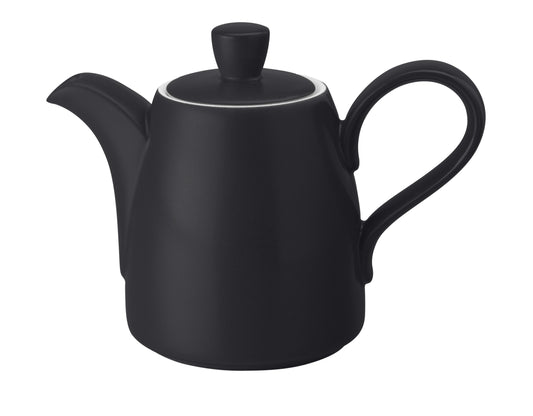 Schwarze Teekanne aus Porzellan