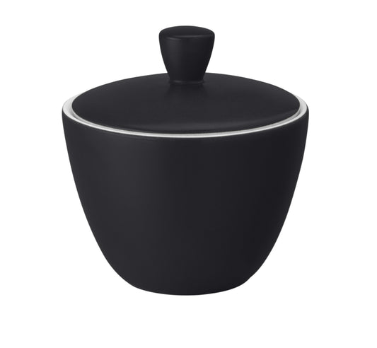Schwarze Zuckerdose mit Deckel