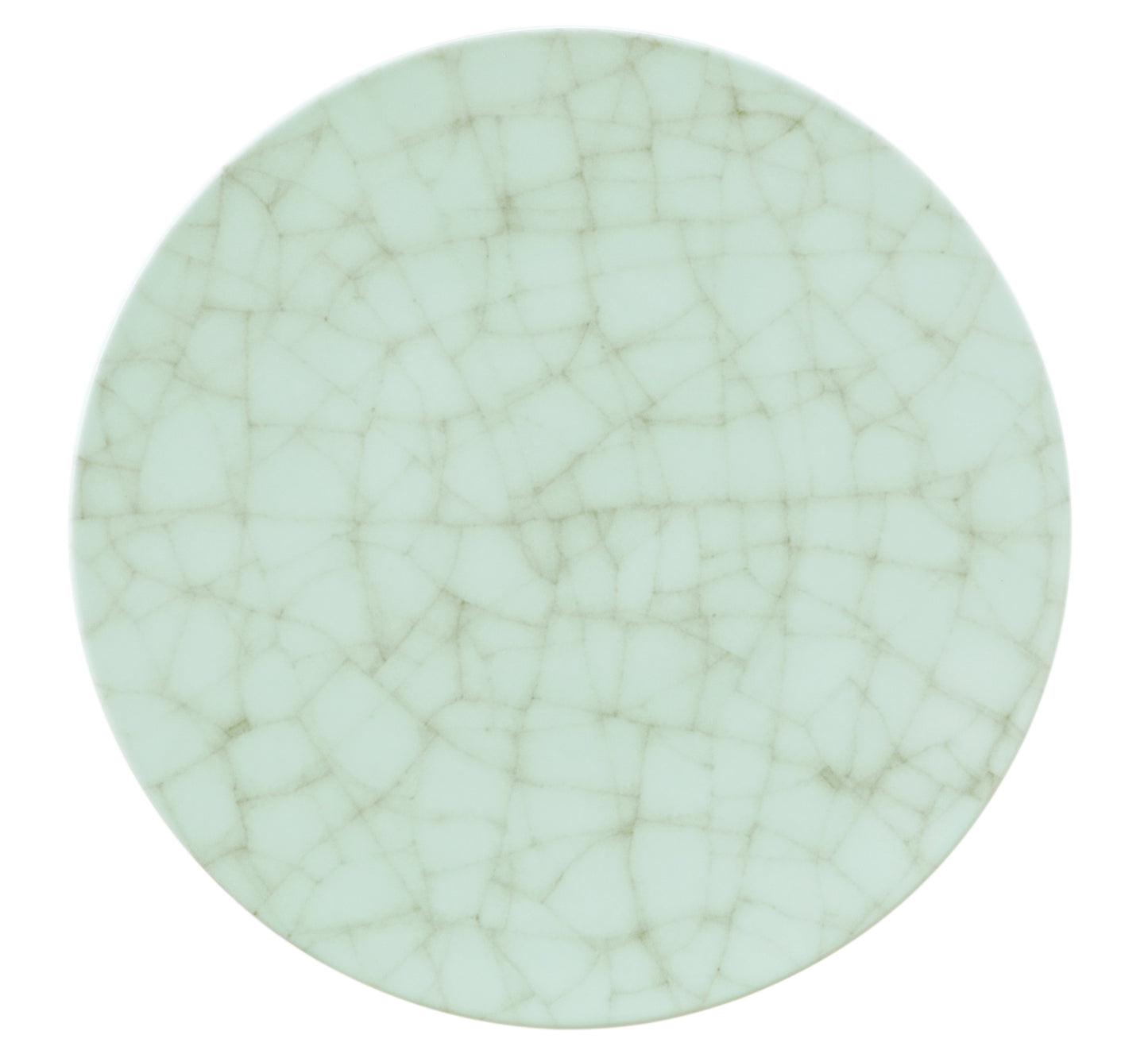 Runder Teller mit Crackle-Glasur