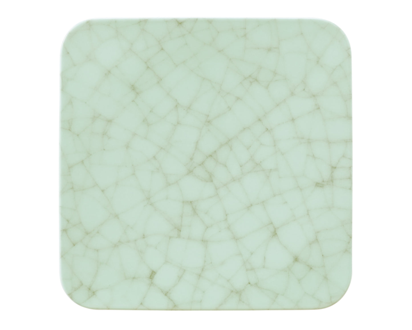 Quadratischer, gemusterter Keramikteller, Nahaufnahme