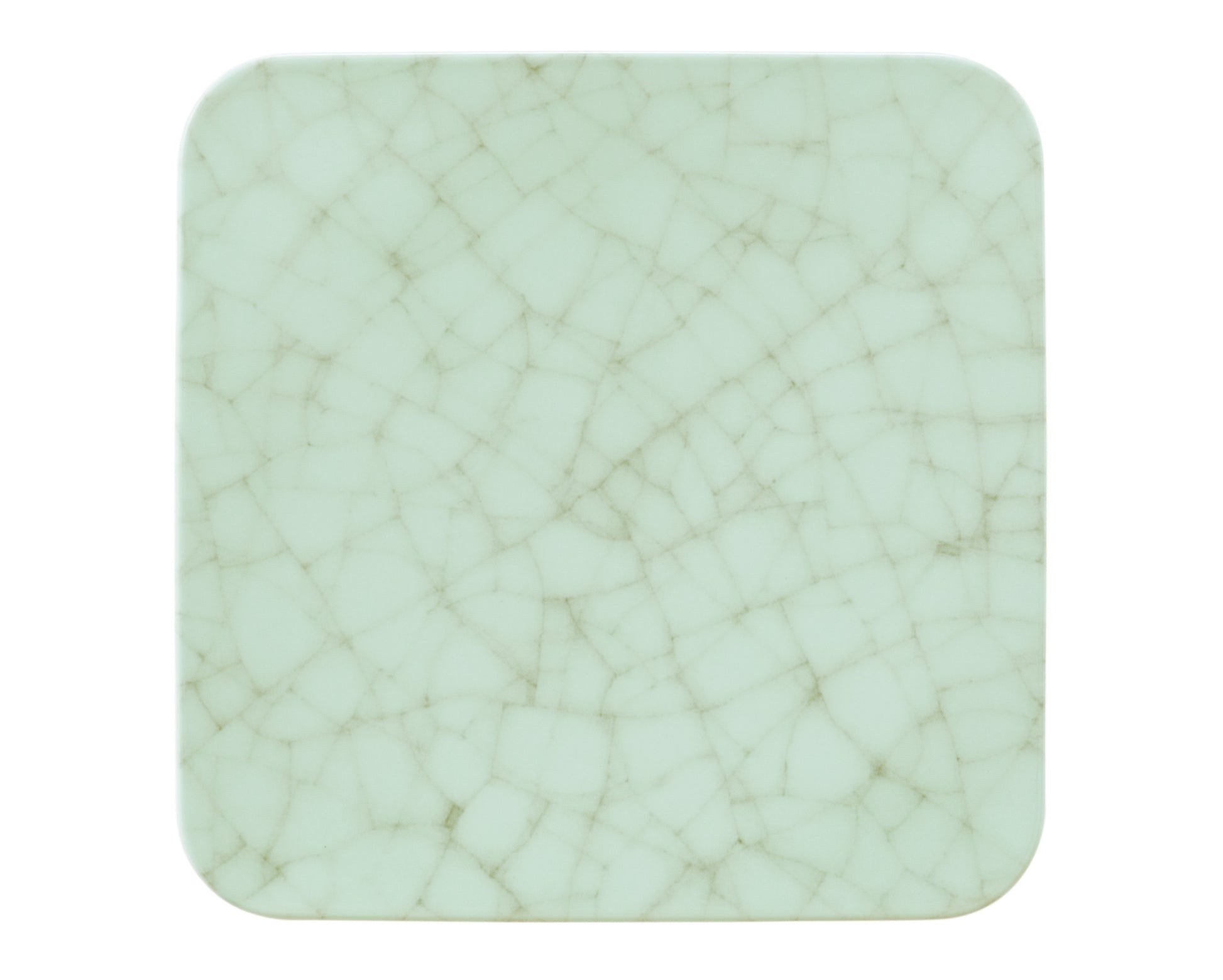 Quadratischer, gemusterter Keramikteller, Nahaufnahme