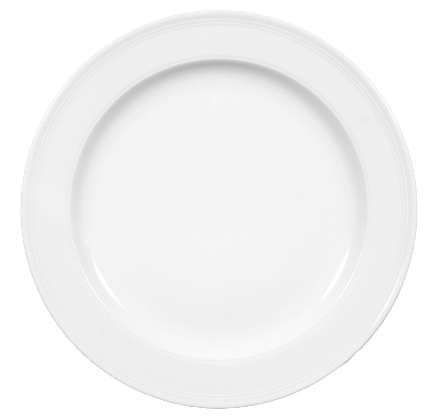 Leerer weißer Porzellanteller, Gastronomie.