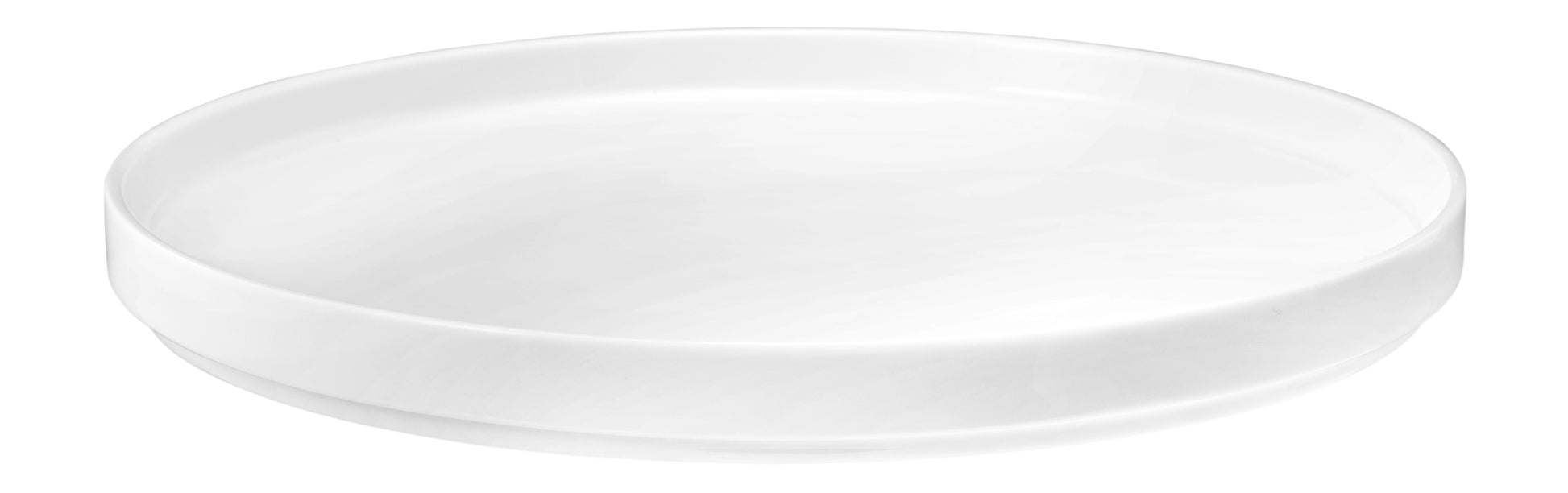 Weißer flacher Speiseteller