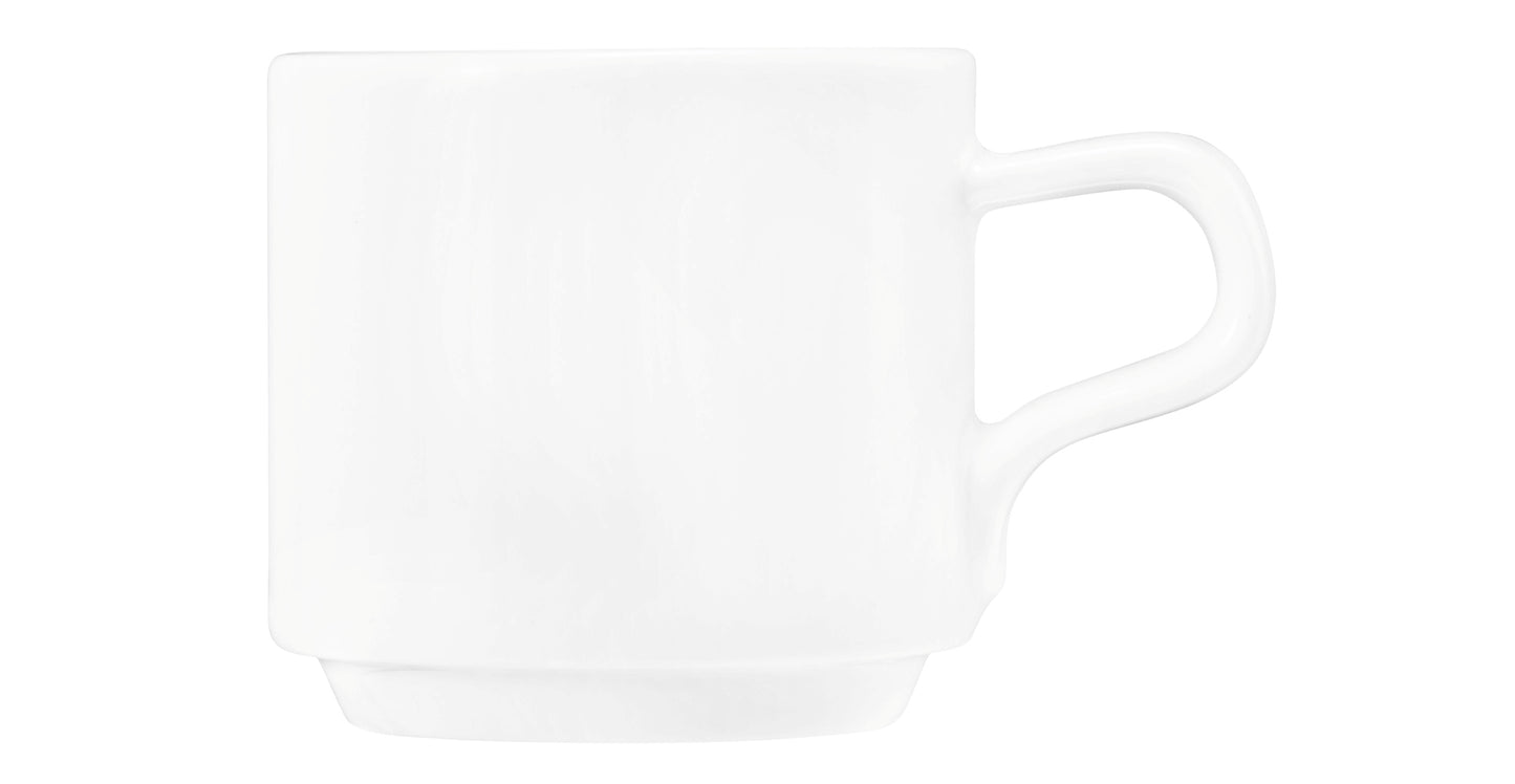 Weiße Keramiktasse mit Henkel