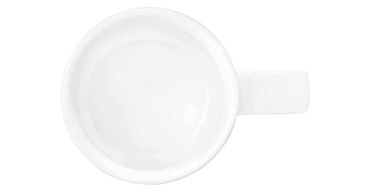 Weiße Keramiktasse mit Henkel