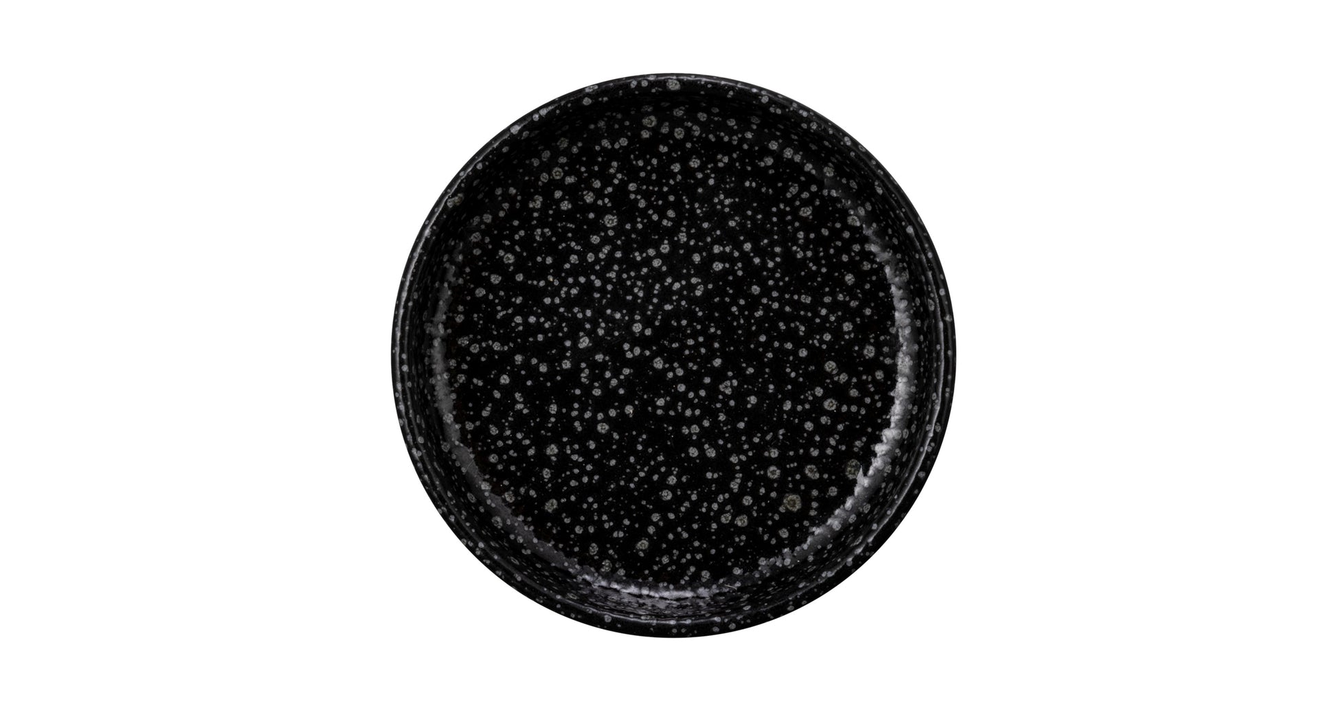 Schwarzer, flacher Keramikteller, Gastronomie.
