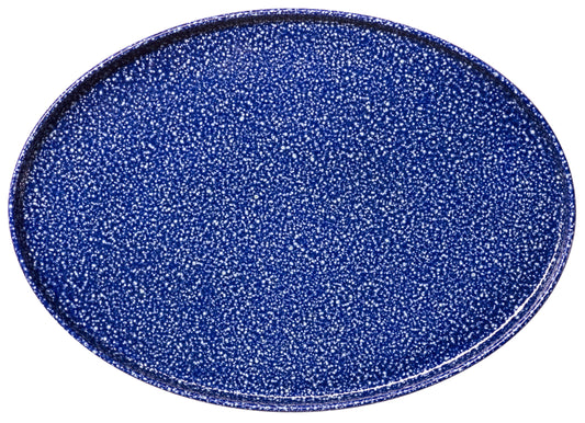 Blauer, leerer Gastro-Teller, oval