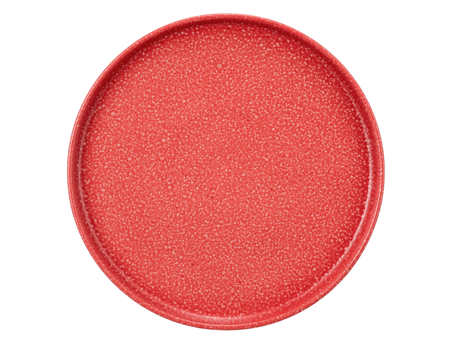 Runde rote Platte mit Muster
