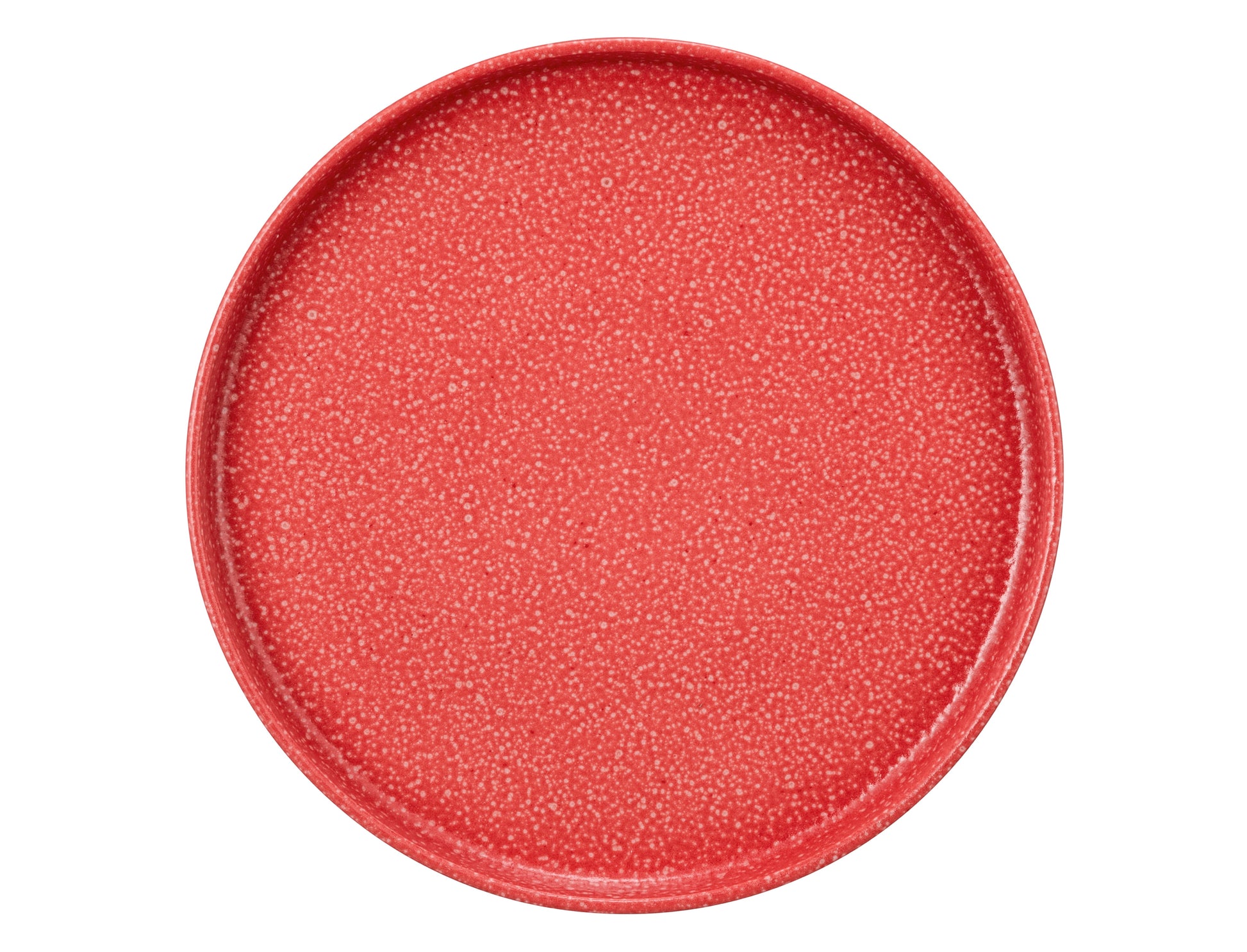 Runde rote Platte mit Muster
