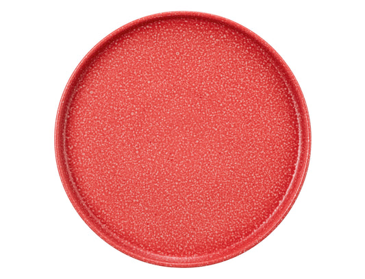 Runde rote Platte mit Muster