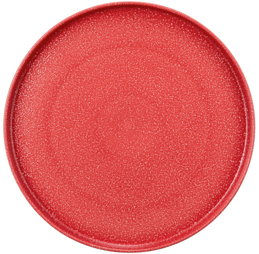 Roter runder Kunststoffdeckel mit Struktur