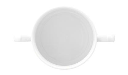 Weiße Suppentasse mit zwei Henkeln