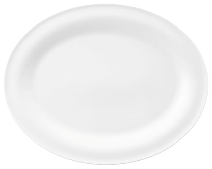 Leere weiße Servierplatte