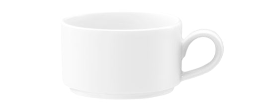Weiße Kaffeetasse auf weißem Hintergrund