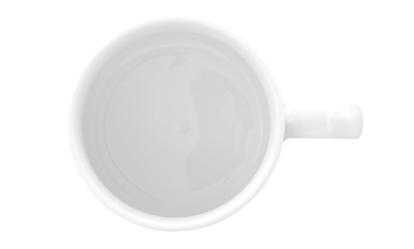 Weiße Kaffeetasse auf weißem Hintergrund
