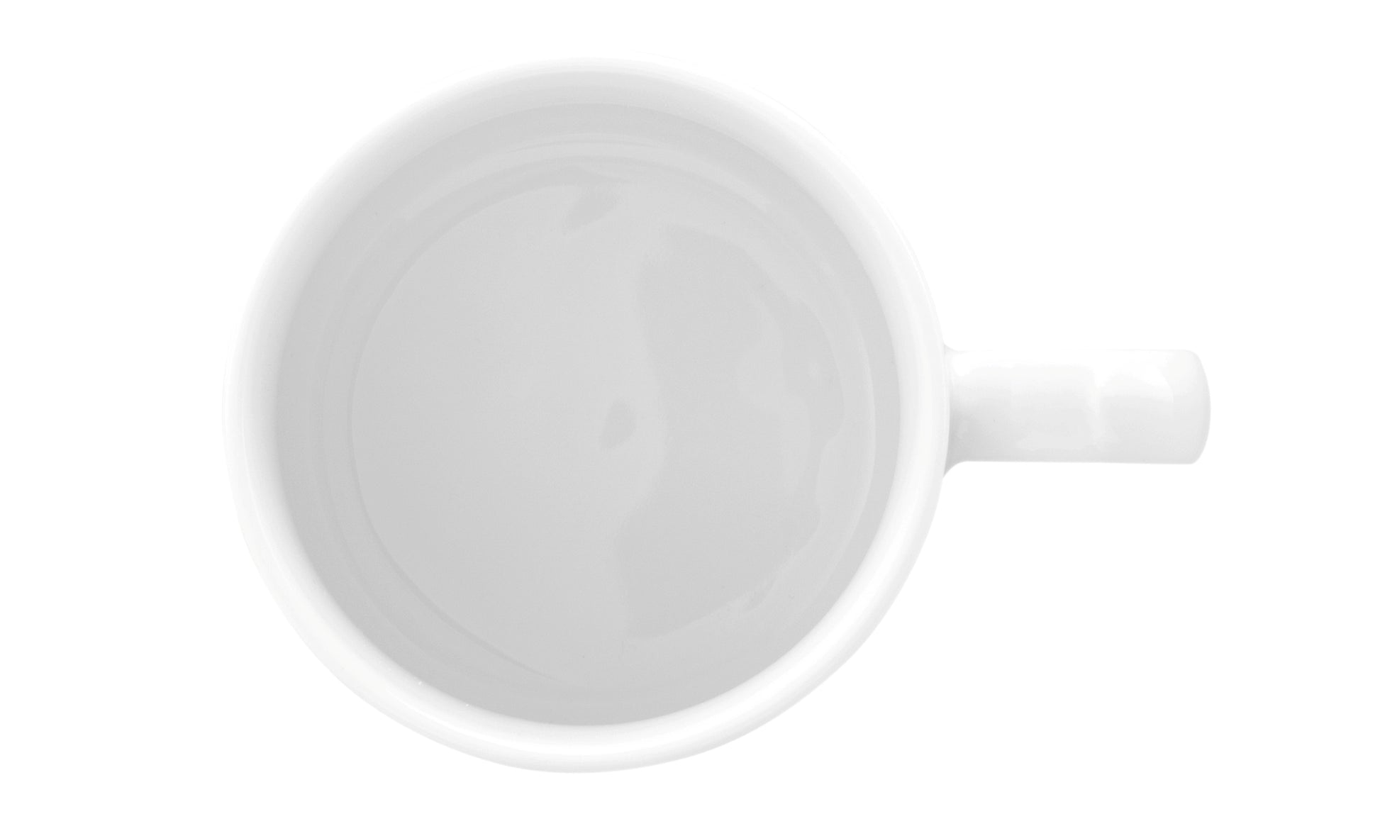Weiße Kaffeetasse auf weißem Hintergrund