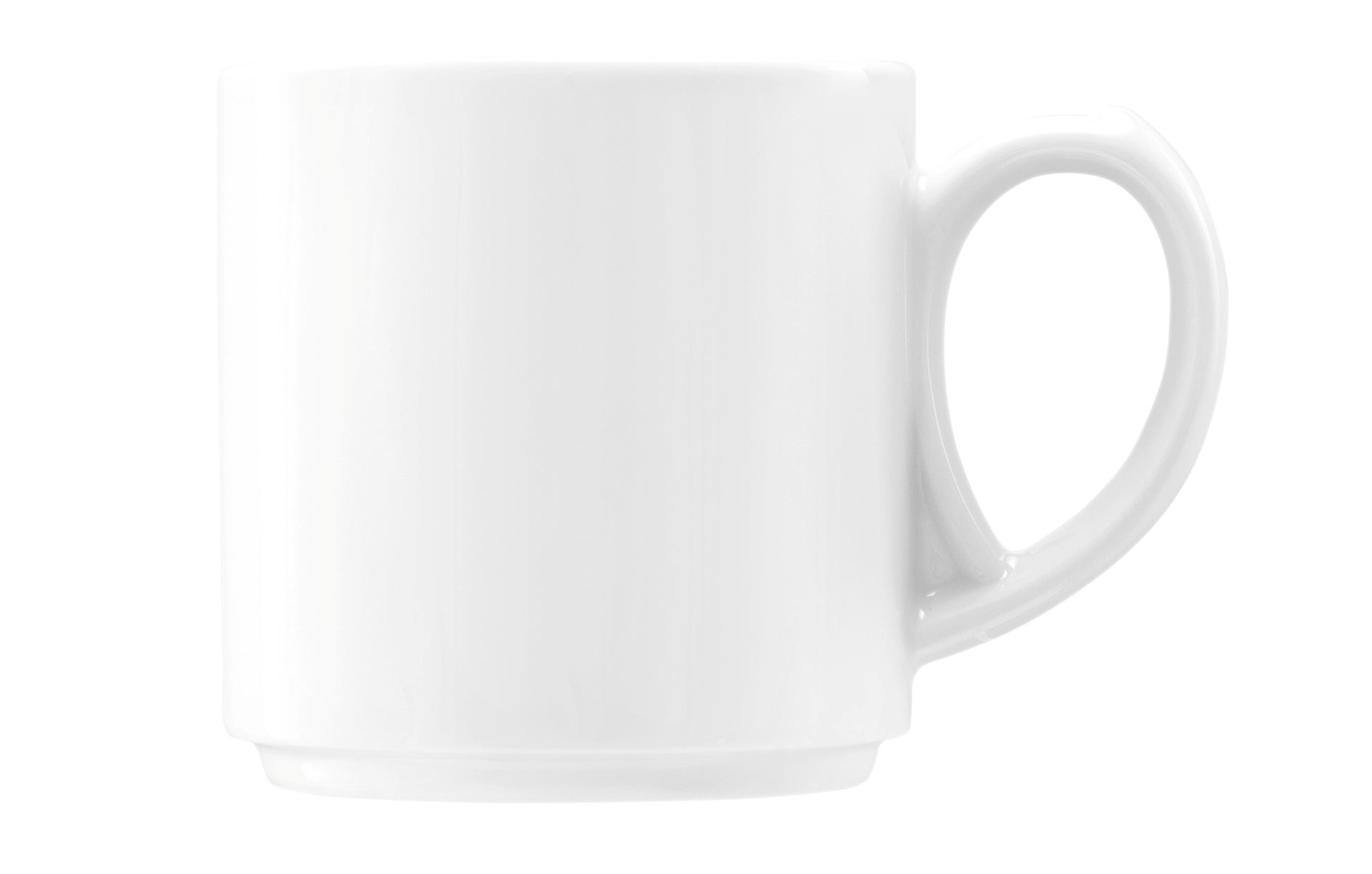 Weiße Kaffeetasse auf weißem Hintergrund