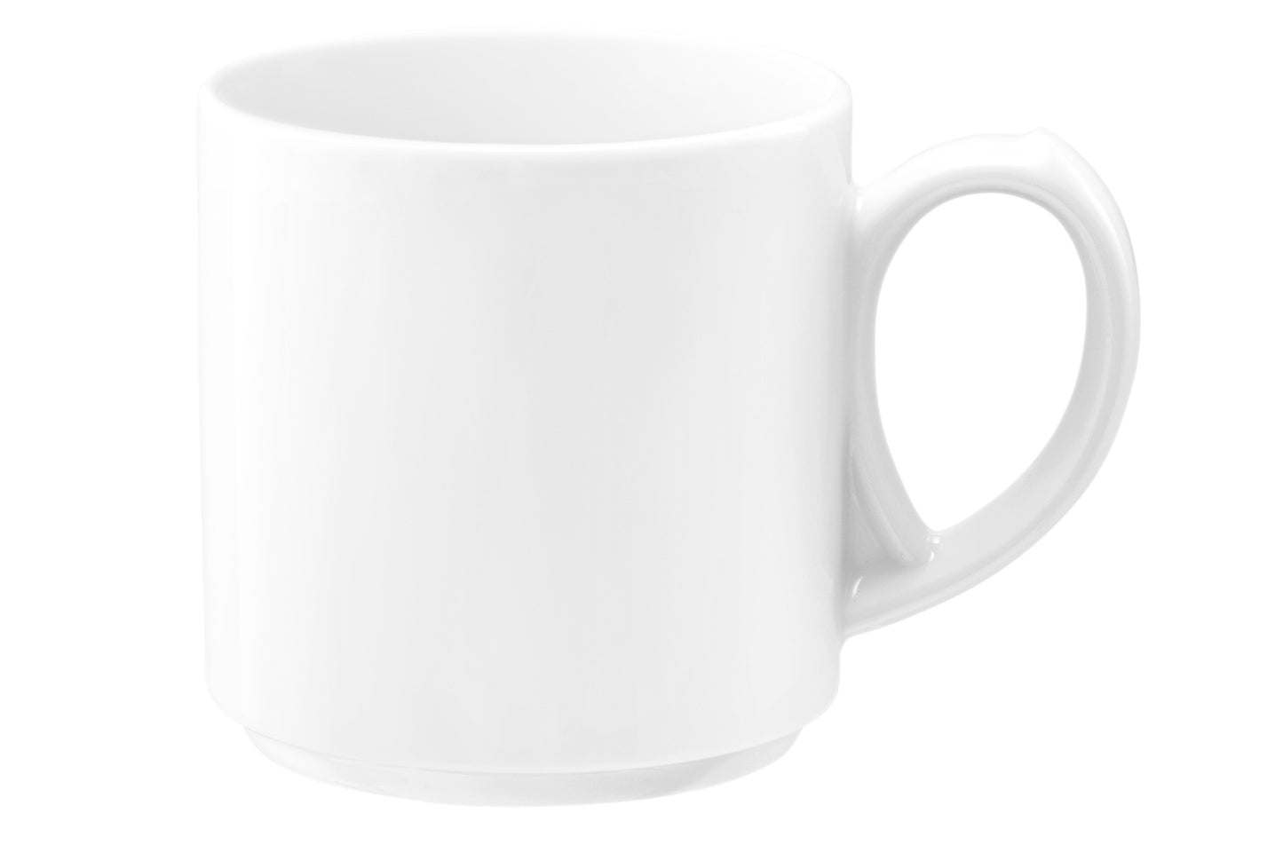 Weiße Kaffeetasse auf weißem Hintergrund