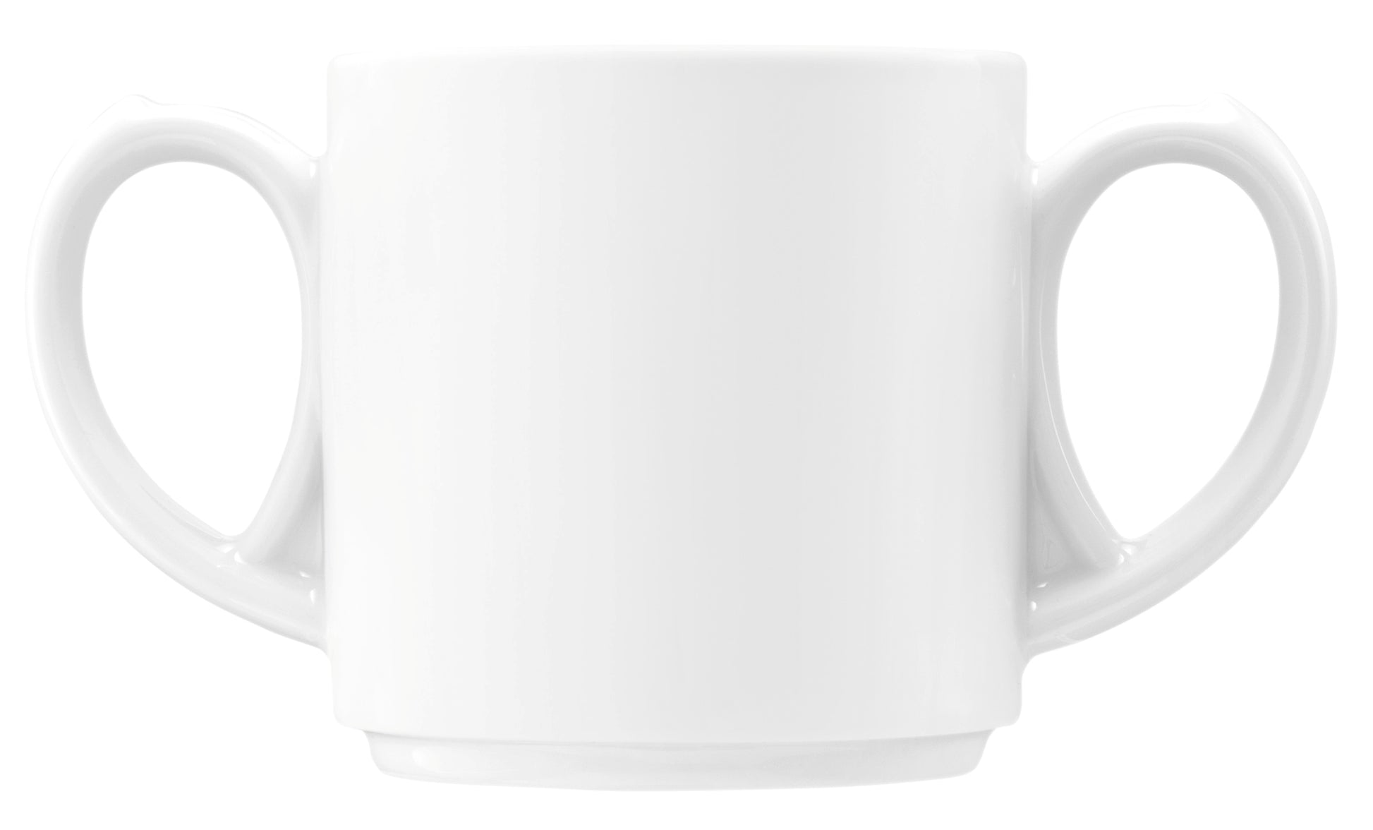 Weiße Kaffeetasse mit Doppelhenkel