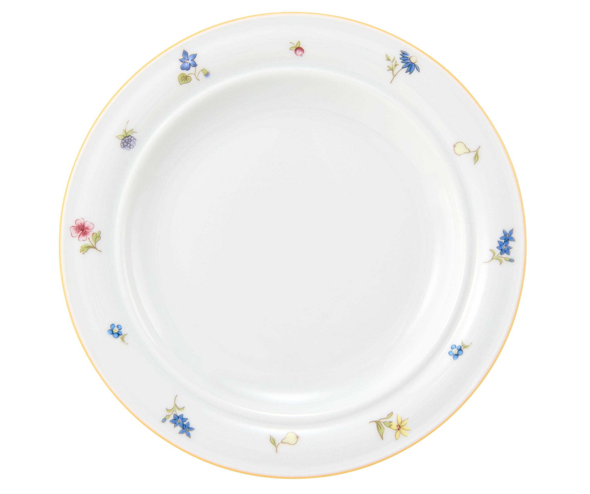 Bord mit Blumenmuster, weißes Porzellan
