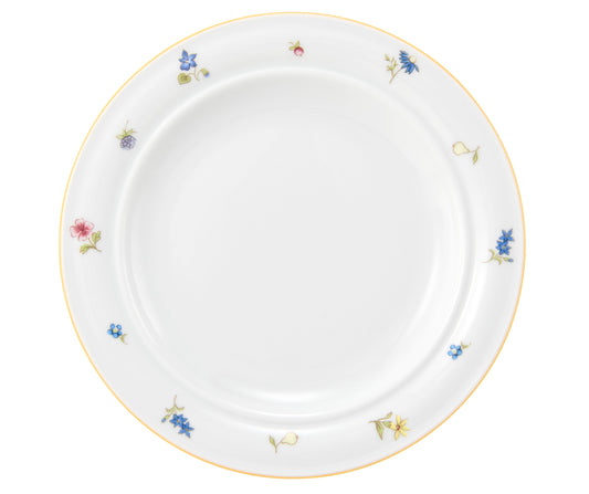 Bord mit Blumenmuster, weißes Porzellan