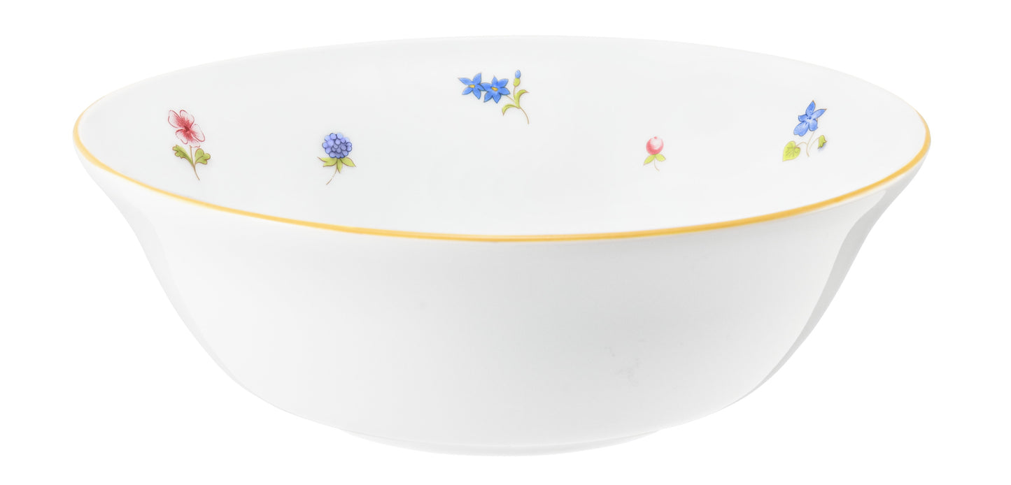Weiße Schale mit Blumenmuster.