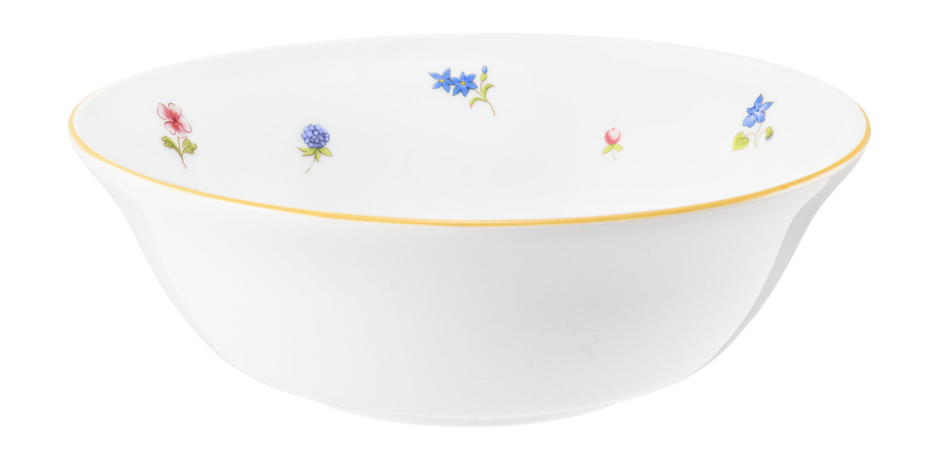 Weiße Schale mit Blumenmuster.